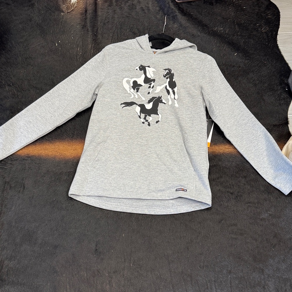 Kerrits Gray Hoodie with Horse Design